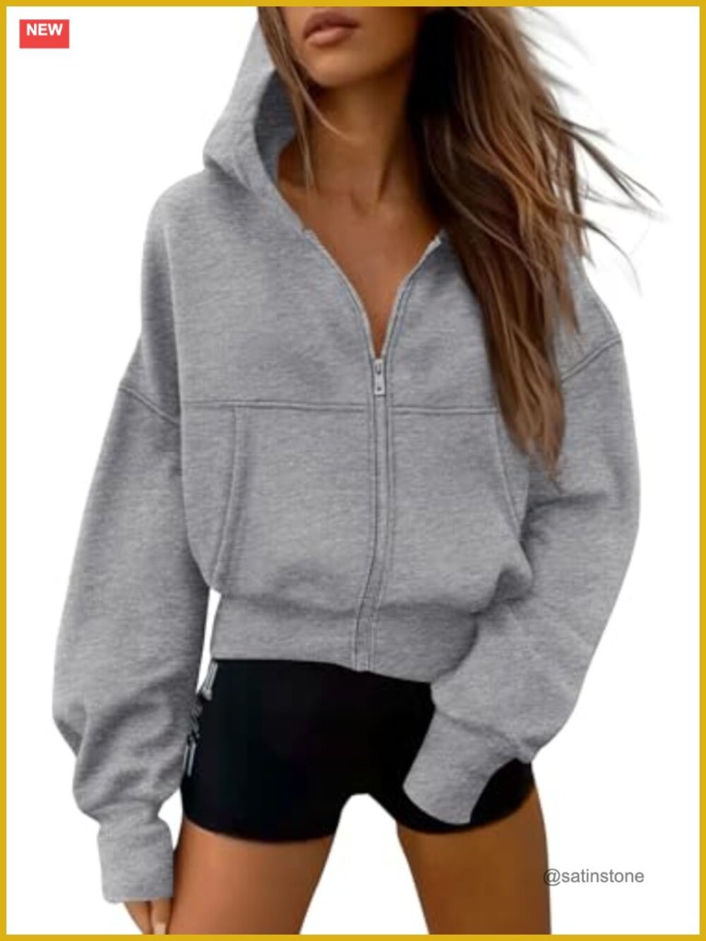 Women's Zip Up Hooded Fleece Sweatshirt Jacket Cotton Blend Loungewear